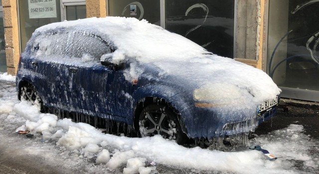 Erzurumda kutupları aratmayan manzara