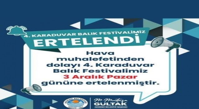 Karaduvar Balık Festivali ertelendi