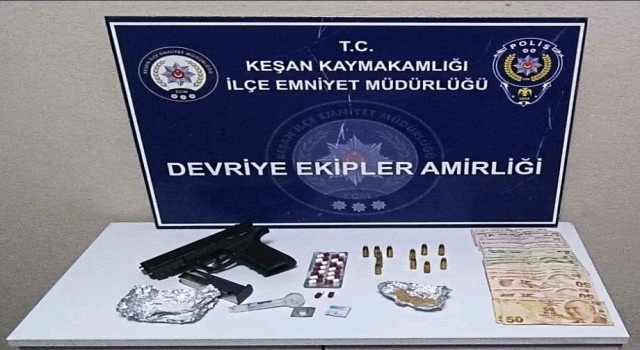 Keşanda uyuşturucu, ruhsatsız tabanca ve tüfek ele geçirildi