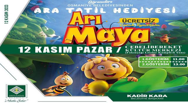 Osmaniye Belediyesi'nden öğrencilere ara tatil hediyesi