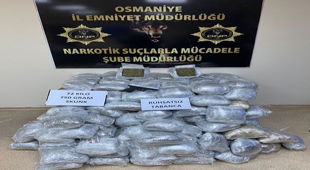 Osmaniye'de 75 kilo skunk ele geçirildi