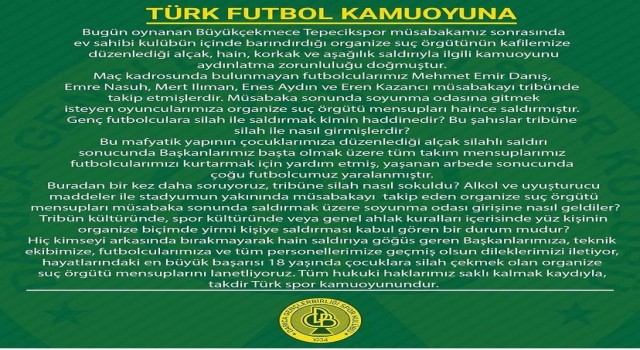 Tribüne silah sokulduğu iddiası
