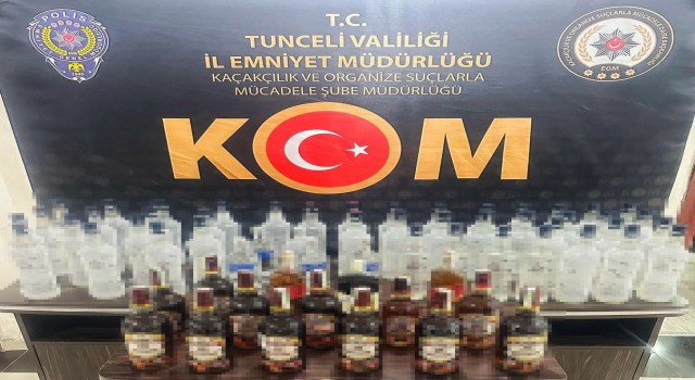 Tuncelide kaçak içki operasyonu