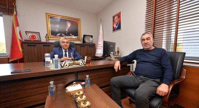 Aybaba, Milli Eğitim Müdürü Aydın Albak'ı ziyaret etti