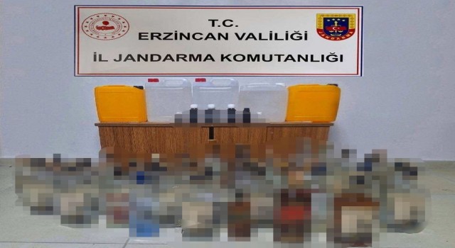 Erzincanda 50 litre sahte alkol ele geçirildi