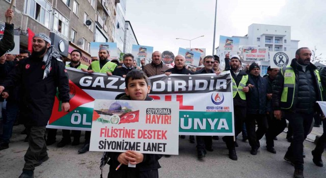 Erzurumda yürekler Gazze için bir oldu