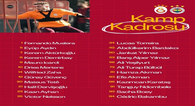 Galatasarayın Süper Kupa maçı kamp kadrosu belli oldu