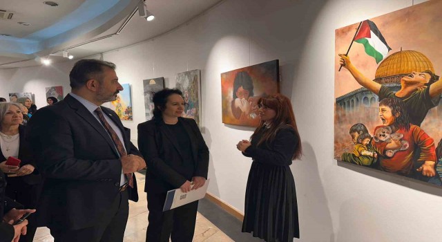 Gazzedeki dramı üniversite öğrencileri tuvale yansıttılar