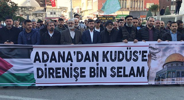 İsrail’in Gazze’ye saldırıları Adana’da protesto edildi