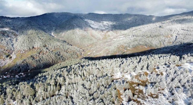 Kar Ilgaz Dağının eteklerinde kartpostallık görüntüler oluşturdu