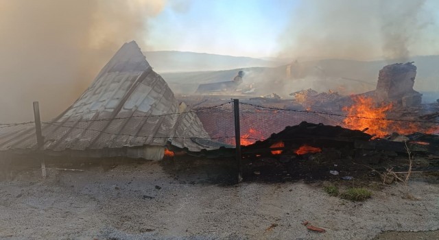 Karacasuda çıkan yangında iki ev küle döndü