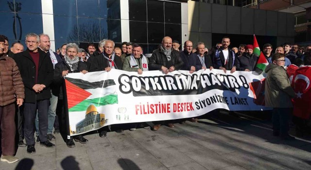 Kütahyanın Tavşanlı ilçesinde Filistine destek yürüyüşü