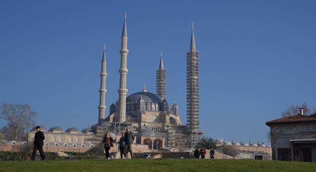 Mimar Sinanın ustalık eseri Selimiyenin üç minaresinde çalışmalar tamamlandı