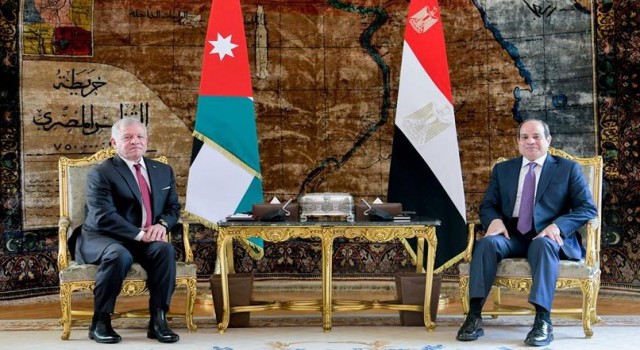 Mısır Cumhurbaşkanı es-Sisi ile Ürdün Kralı Abdullah Kahire'de bir araya geldi
