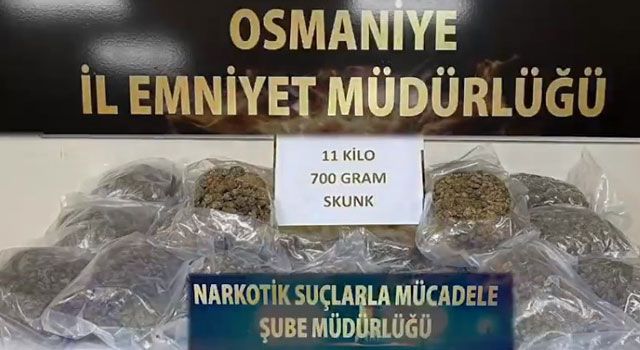 Osmaniye'de 11 Kilo 700 Gram SKUNK Ele Geçirildi