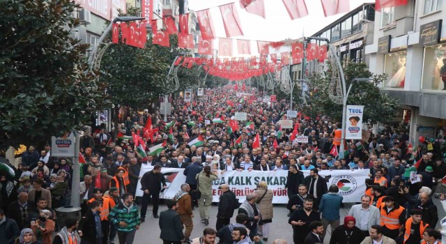 Sakaryada insan seli: Hep bir ağızdan İsraili kınadılar