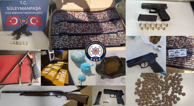 Tekirdağda uyuşturucuya geçit yok: 15 gözaltı