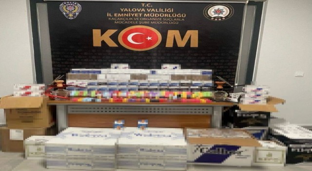 Yalovada 58 bin 800 dolu makaron ve 90 elektronik sigara likiti yakalandı