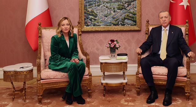 Cumhurbaşkanı Erdoğan, İtalya Başbakanı Meloni'yi kabul etti