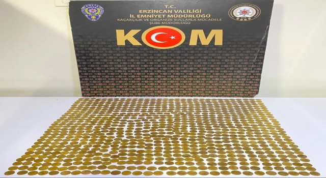 Erzincanda Doğu Roma İmparatorluğuna ait 866 adet altın sikke ele geçirildi