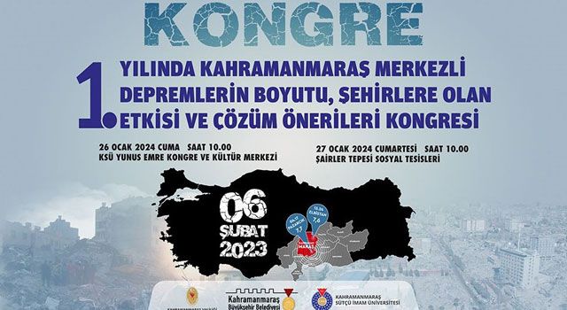 Kahramanmaraş'ta Deprem Kongresi Düzenlenecek
