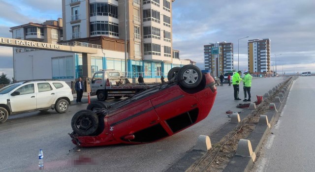 Karamanda sürücünün ölümden döndüğü kaza kameraya yansıdı