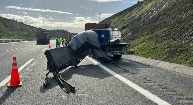 Kuzey Marmara Otoyolunda kaza sonrası kimyasal madde paniği