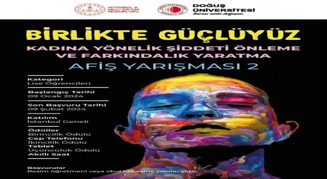 Lise öğrencilerine yönelik Birlikte Güçlüyüz temalı afiş yarışması