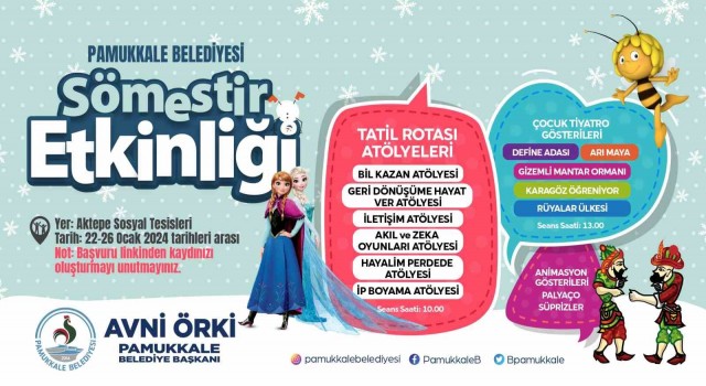 Pamukkale Belediyesinden çocuklar için Sömestr Etkinliği