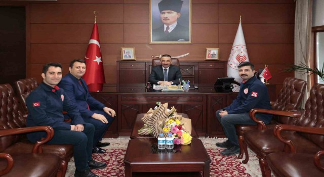 112 Acil Çağrı Merkezi Müdürü Cemal Kar, Vali Hacıbektaşoğlunu ziyaret etti