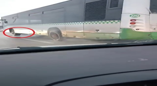 Bursada halk otobüs şoförü tek teker sürdü