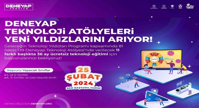 Deneyap teknoloji atölyeleri başvuruları başladı