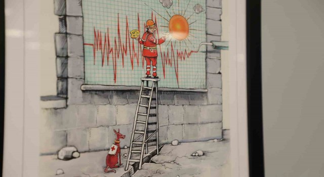 Esenlerde uluslararası sanatçılar depremi çizgilerle anlattı