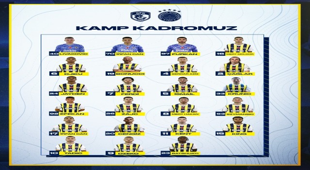 Fenerbahçenin Gaziantep FK maçı kamp kadrosu açıklandı