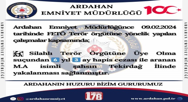Firari hükümlü FETÖ üyesi Tekirdağda yakalandı