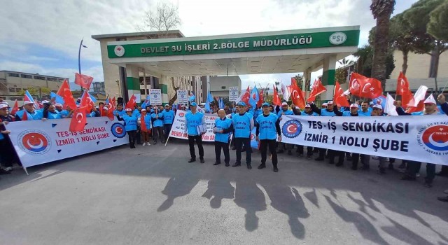 İzmirde DSİ işçilerinden düşük maaşa tepki