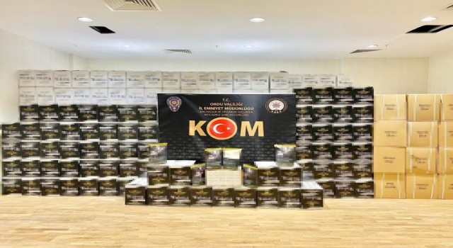 Orduda 1 ton kaçak tütün ve 7,5 milyon makaron ele geçirildi