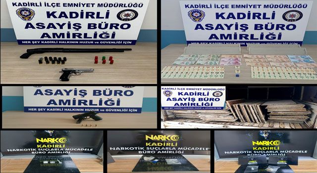 Uyuşturucu, Silah ve Kumar Parası Ele Geçirildi