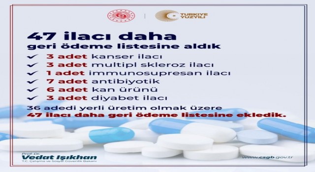 Bakan Işıkhan açıkladı: 47 ilaç geri ödeme listesine alındı