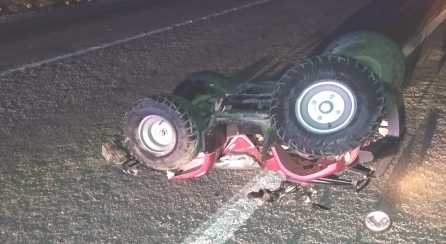 Emette otomobil Atvye çarptı: 1 yaralı