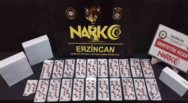 Erzincanda 285 adet sentetik hap ele geçirildi