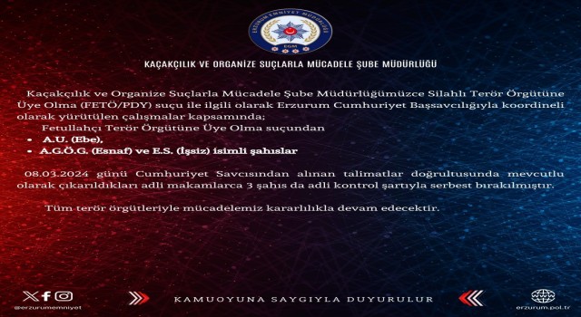 Erzurumda FETÖ/PDY operasyonu