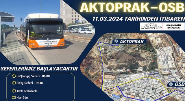 Gaziantep'te 3 Yeni Otobüs Hattı Hizmete Giriyor