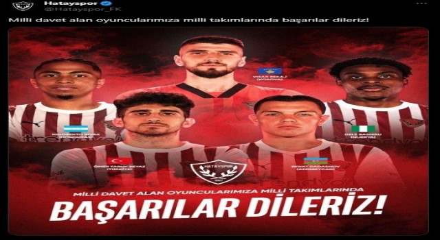 Hataysporda 5 futbolcuya milli davet