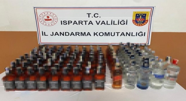 Ispartada 123 litre kaçak alkol ele geçirildi