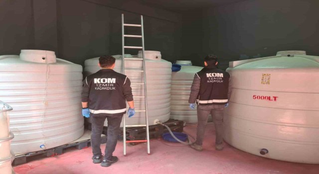 İzmir merkezli kaçakçılık operasyonu: 15 bin litre etil alkol ele geçirildi