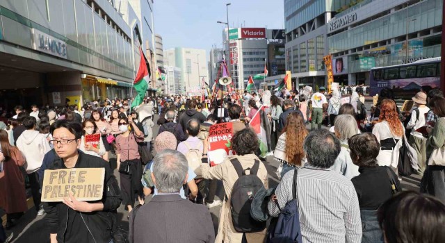 Japonya'da Gazze'ye destek gösterisi