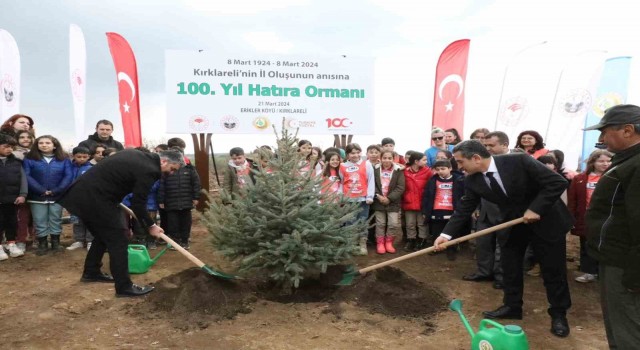 Kırklarelinin il oluşunun 100. yılına özel hatıra ormanına fidan dikildi