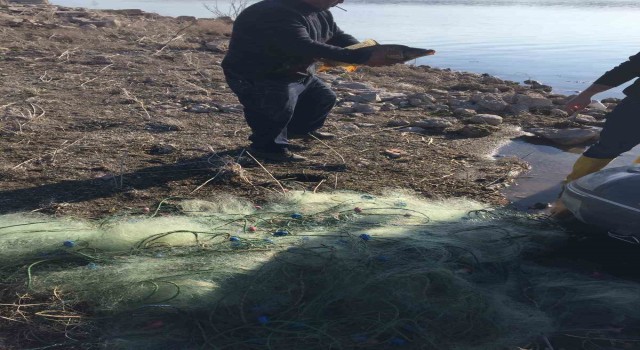 Koçhisar barajında 2 bin 700 metre ağ yakalandı