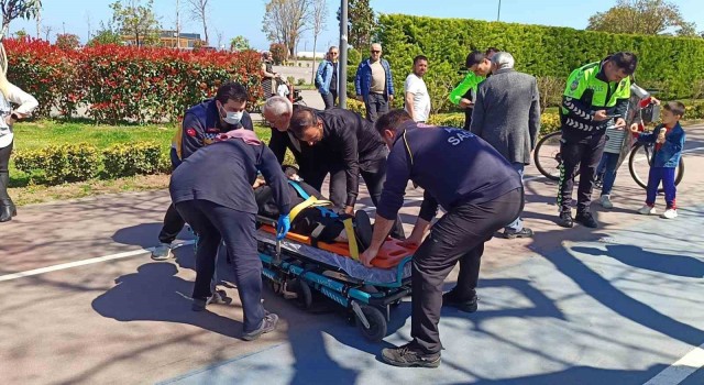 Orduda bisikletin çarptığı kadın yaralandı